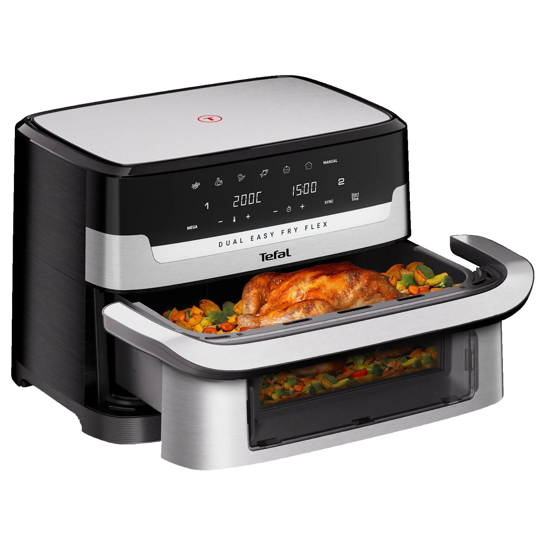 Heißluftfritteuse TEFAL EY922D Dual Easy Fry Flex